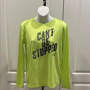 Youth Under Armour Bright Green Graphic Long Sleeve Shirt